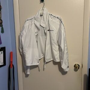 Champion XL White, Black and Red Button Up Jacket